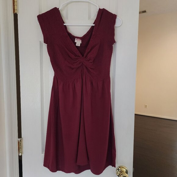 Mossimo Supply Co. Dresses & Skirts - Burgundy Smocked Bodice Mini Dress | L